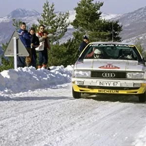 1987 World Rally Championship. Monte Carlo Rally, Monaco. 17-22 January 1987. Walter Rohrl/Christian Geistdorfer (Audi 200 Quattro), 3rd position. World Copyright: LAT Photographic Ref: 35mm transparency 87RALLY11