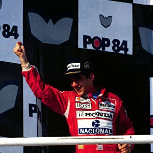 1988 HUNGARIAN GP. Ayrton Senna wins at the Hungaroring. Photo: LAT