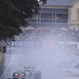 1989 Australian Grand Prix: Thierry Boutsen 1st position, with the Benetton B189 Fords of Pirro and Nannini behind