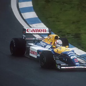 1992 Spanish Grand Prix. Barcelona, Spain. 1-3 May 1992. Nigel Mansell (Williams FW14B Renault) 1st position. Ref-92 ESP 13. World Copyright - LAT Photographic