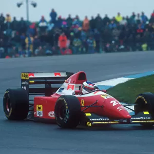 1993 European Grand Prix. Donington Park, England. 9-11 April 1993. Jean Alesi (Ferrari F93A). He exited the race with an active suspension failure. Ref-93 EUR 39. World Copyright - LAT Photographic