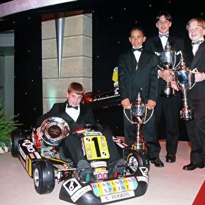 1996 Autosport Awards. Grosvenor House Hotel, London. 1st December 1996. Lewis Hamilton, Gary Paffett, Tom Sisley and Chris Rogers on the stage. World Copyright: LAT Photographic. Ref: Colour Transparency