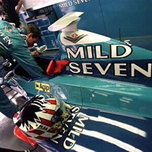 1998 BRAZILIAN GP. Alexander Wurz, Benetton, qualifies 5th in Sao Paulo. Photo: LAT