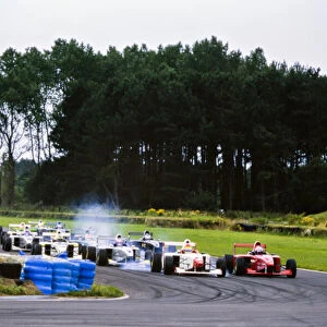 1998 Formula Palmer Audi. Pembrey, Wales. 15th - 16th August 1998. Rd 6. Justin Wilson, 1st position, leads at the start of the race, action. World Copyright: Lorenzo Bellanca / LAT Photographic
