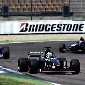 2001 International Formula 3000 Hockenheim, Germany. 27th - 28th July 2001. Tomas Scheckter (Euroopean Minardi), takes over from regular driver David Saelens. World Copyright: Charles Coates/LAT Photographic ref: 35mm Image A18
