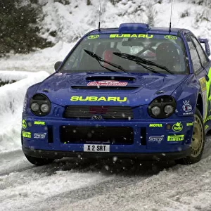 2001 World Rally Championship. Monte Carlo Rally, Monaco. 18th -21st January 2001. Rd 1. Richard Burns during the snowy shakedown. World Copyright: Ralph Hardwick/ LAT Photographic. Ref: Burns1