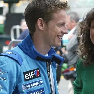 2002 Australian Grand Prix Jenson Button and girl, Renault F1 Albert Park