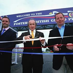 2002 British Grand Prix, Silverstone, England. 7th July 2002. The new access to Silverstone circuit is opened by Rob Bain, Jackie Stewart and Martin Brundle. World Copyright - LAT Photographic Ref: 35mm Original A40