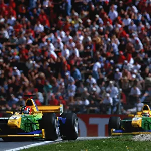 2002 F3000 Championship A1-Ring, Austria. 11th May 2002. Ricardo Sperafico, battles with team mate Anonio Pizzonia (Petrobras Junior). World Copyright: Clive Rose/LAT Photographic ref: 35mm Image A14