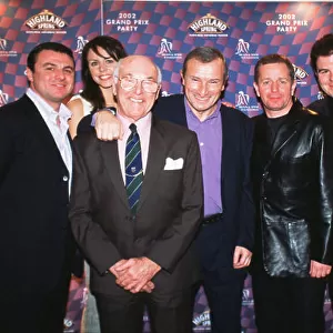 2002 Grand Prix Party, Albert Hall, London, England. 12th February 2002 Mark Blundle, Beverly Turner, Murray Walker, Jim Rosental, Martin Brundle, James Allen and louise Goodman World Copyright LAT Photographic