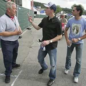 2005 GP2 Series - Belgium Spa- Francorchamps, Belgium Thursday, Preview Images Scott Speed (USA, ISport). with team mate Can Artam (TR, Isport). and team boss Paul Jackson Portrait. Copyright: GP2 Series Media Service ref: Digital Image Only