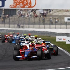 2008 GP2 Series. Round 4: Bruno Senna leads at the start of the race. Action