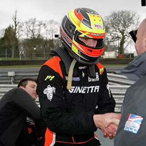 2015 Ginetta Junior Championship, Brands Hatch, England. 4th-5th April 2015. Senna Proctor (GBR) JHR Ginetta Junior with Warren Scott (GBR) BMR World Copyright: Ebrey / LAT Photographic