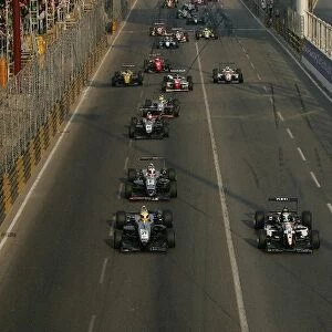 51st Macau Grand Prix: The start of the race with Nico Rosberg Team Germany and Lewis Hamilton Manor Motorsport leading