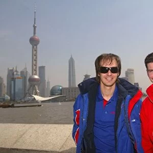 A1 Grand Prix: Darren Manning A1 Team Great Britain and Patrick Carpentier A1 Team Canada in Shanghai