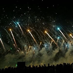 A1 Grand Prix Launch: Guests watch fireworks during the launch