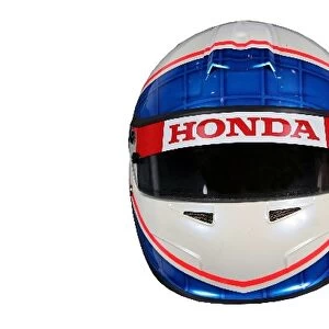 Anthony Davidson Photoshoot: Helmet of Anthony Davidson Super Aguri F1 Team front view