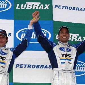 Argentinian TC 2000 Championship: L-R: Gabriel Ponce de Leon and Martin Basso celebrate a Ford 1 - 2 on the podium