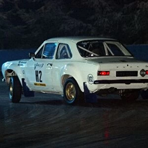Autosport International Show: A classic Ford Escort MkI rally car in the live action arena