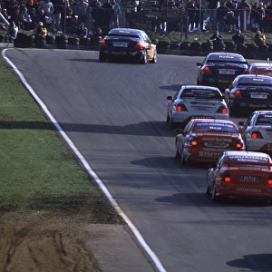 BTCC Brands - Menu leads pack: Alain Menu leads the pack on his way to victory in the first race