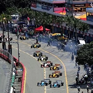 Champ Car World Series: The champ cars blast out of the pits onto the Surfers Paradise street circuit