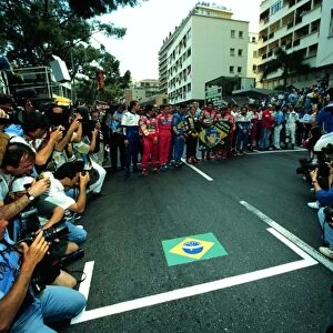 The driver line up to commemorate the death of Ayrton Senna and Roland