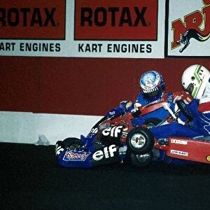 ELF Karting Masters 2000: Stephane Sarrazin and Stephano Modena come together
