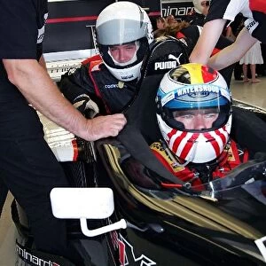 F1x2 Silverstone: Bas Leinders Minardi F1x2 Driver with a F1x2 passenger