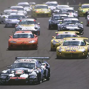 FIA GT Championship 2000 Hungaroring, Hungary. 2nd July 2000. Philippe Favre Lister leads from Borris derichebourg and Julian Bailey at the start of the race. World Fox/ LAT Photographic