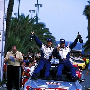 Fia World Rally Championship: Sanremo Rally winners Gilles Panizzi, right, and Herve Panizzi, left, Peugeot 206 WRC