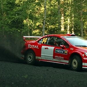 FIA World Rally Championship: Sebastian Lindholm, Peugeot 307 WRC, on the shakedown stage