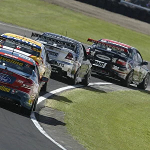 FORD V8 SUPERCAR ACTION DURING ROUND 12 IN NEW ZEALAND TODAY