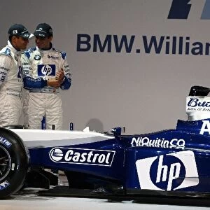 Formula One Launch: L-R: Juan Pablo Montoya with Williams BMW test driver Marc Gene
