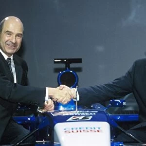 Formula One Launch: L-R: Peter Sauber with Credit Suisse CEO Lukas Muhlemann