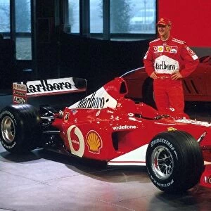 Formula One Launch: The new Ferrari F2002 is unveiled by Michael Schumacher