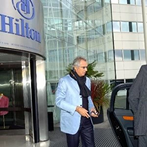 Formula One Team Meeting: Flavio Briatore, Renault F1 Team Principal, arrives at the Hilton Hotel, Heathrow Airport, for the Formula One teams