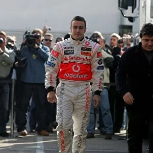 Formula One Testing: Fernando Alonso McLaren in the paddock