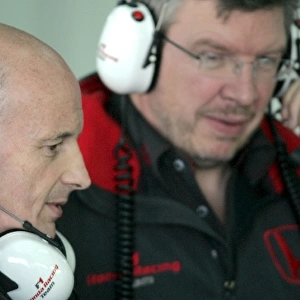 Formula One Testing: Gary Savage Honda Racing with Ross Brawn Honda Team Principal