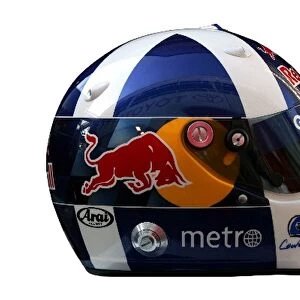 Formula One Testing: Helmet of David Coulthard Red Bull Racing
