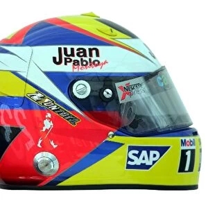 Formula One Testing: The helmet of Juan Pablo Montoya McLaren Mercedes