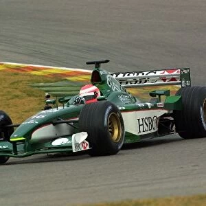 Formula One Testing: Niki Lauda Jaguar Team Principal drives the Jaguar Cosworth R2