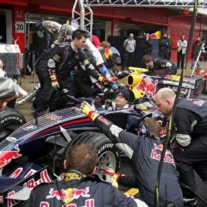 Formula One Testing: Red Bull Racing pitstop practice