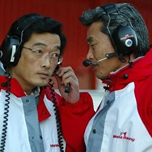 Formula One Testing: Takeo Kiuchi Honda F1 project leader and Ken Hashimoto