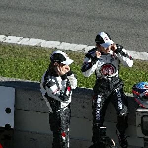 Formula One Testing: Takuma Sato BAR Honda with team mate Jenson Button BAR Honda