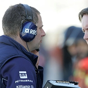 Formula One Testing: Tony Ross Williams Race Engineer talks with Sam Michael Williams Technical Director