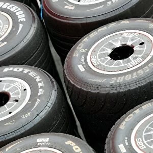 Formula One Testing: Used Bridgestone tyres from Ferrari