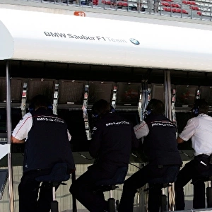 Formula One World Championship: The BMW Sauber pit wall