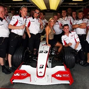 Formula One World Championship: Bridget Lee with the Super Aguri F1 Team