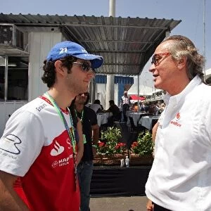 Formula One World Championship: Bruno Senna talks with Mansour Ojjeh Tag McLaren Group