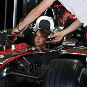Formula One World Championship: Catherine Hyde, girlfriend of Heikki Kovalainen McLaren in the McLaren Mercedes MP4 / 23